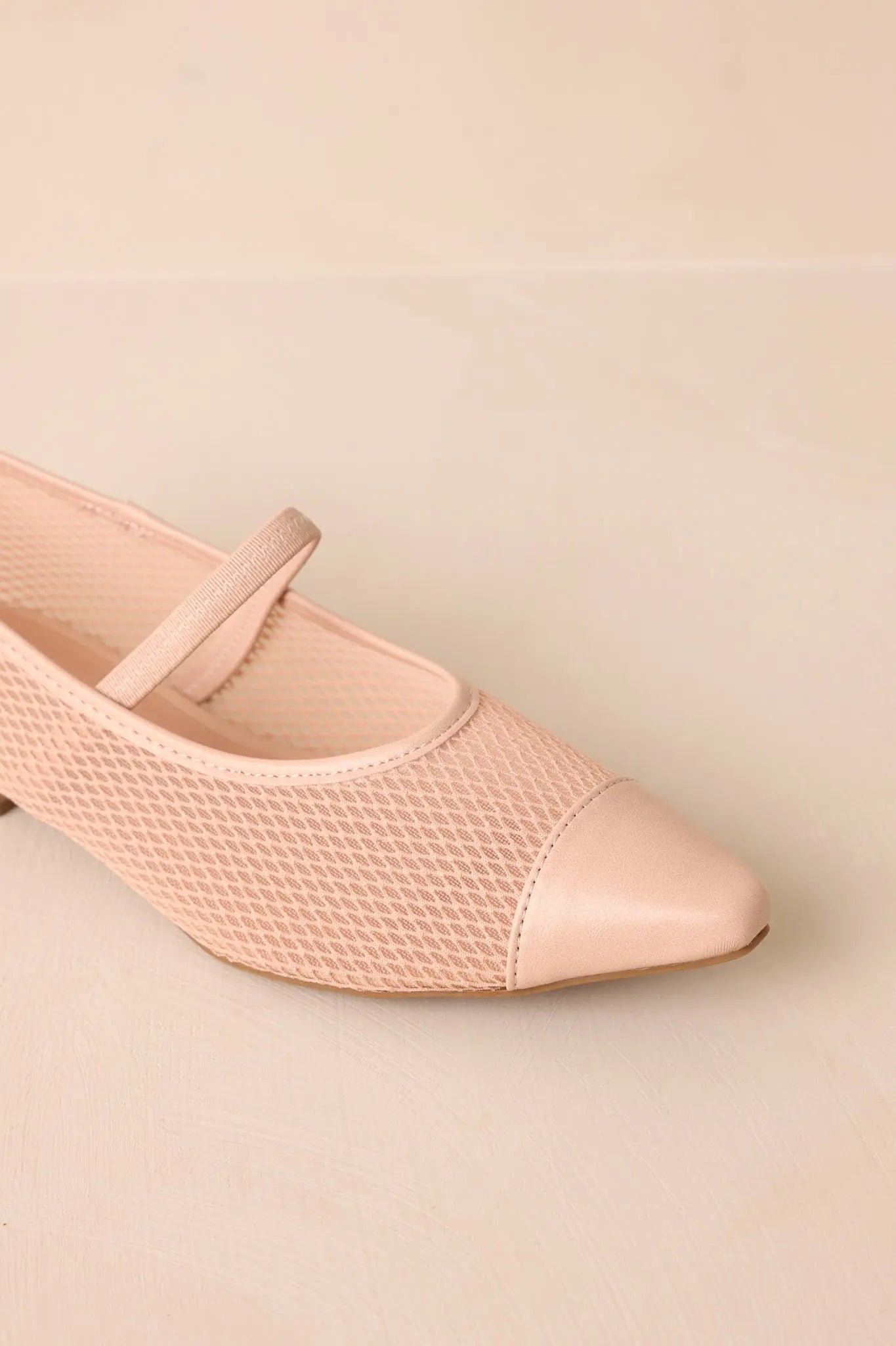 Women's Sunset Mirror Beige Mesh Fishnet Flats | All Man Made Materials 3