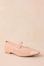 Women's Sunset Mirror Beige Mesh Fishnet Flats | All Man Made Materials 4