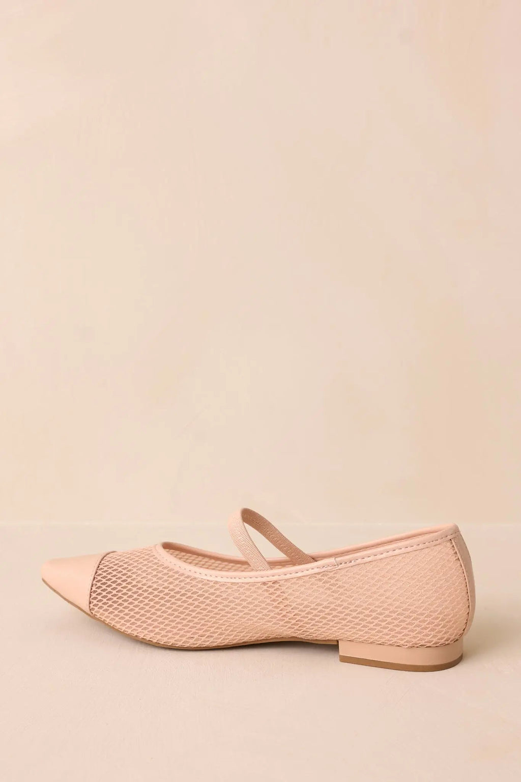 Women's Sunset Mirror Beige Mesh Fishnet Flats | All Man Made Materials 6