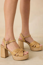 Women's Sunset Steps Natural Espadrille High Heel Platform Sandals | Heel Measures 4" 1