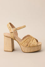 Women's Sunset Steps Natural Espadrille High Heel Platform Sandals | Heel Measures 4" 5