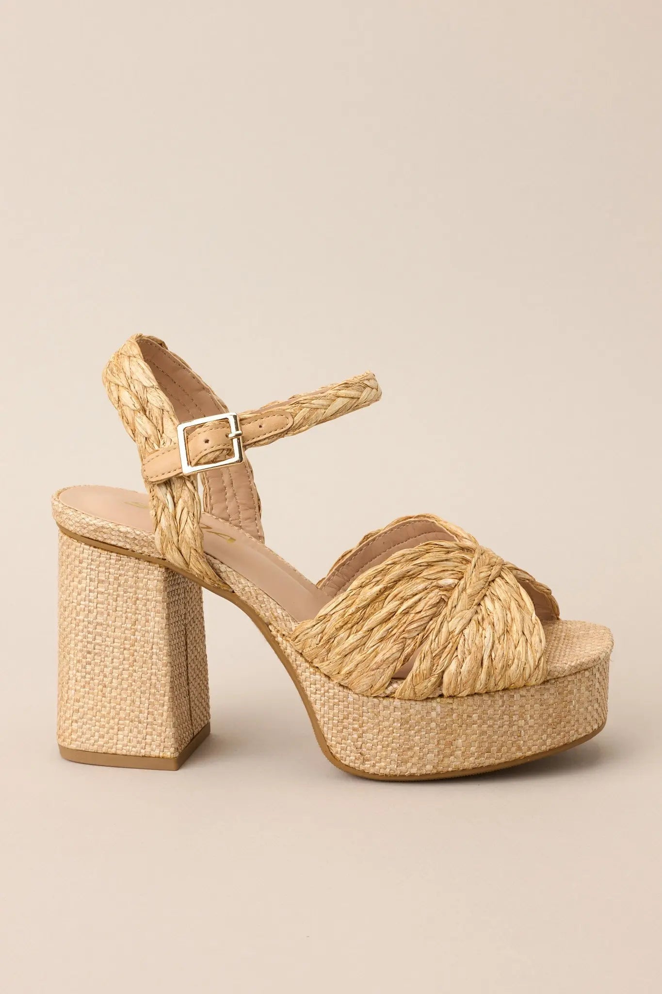 Women's Sunset Steps Natural Espadrille High Heel Platform Sandals | Heel Measures 4" 5