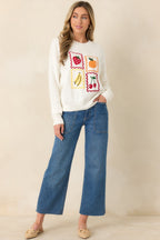 Women's Sweet Selections White Multi Knit Fruit Sweater | 55% Acrylic & 45% Cotton 4