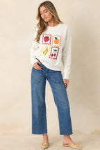 Women's Sweet Selections White Multi Knit Fruit Sweater | 55% Acrylic & 45% Cotton 5