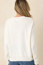 Women's Sweet Selections White Multi Knit Fruit Sweater | 55% Acrylic & 45% Cotton 7