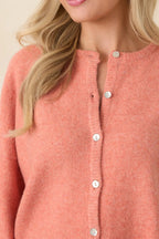 Women's Sweet Simplicity Orange Sherbert Knit Button Front Cardigan | 50% Recycled Polyester 2