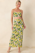 Women's Sweetest in the Grove Yellow Multi Lemon Blossom Crop Top | 65% Cotton & 35% Polyester 0