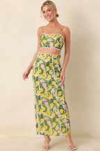 Women's Sweetest in the Grove Yellow Multi Lemon Blossom Maxi Skirt | 65% Cotton & 35% Polyester 3