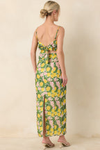 Women's Sweetest in the Grove Yellow Multi Lemon Blossom Maxi Skirt | 65% Cotton & 35% Polyester 4
