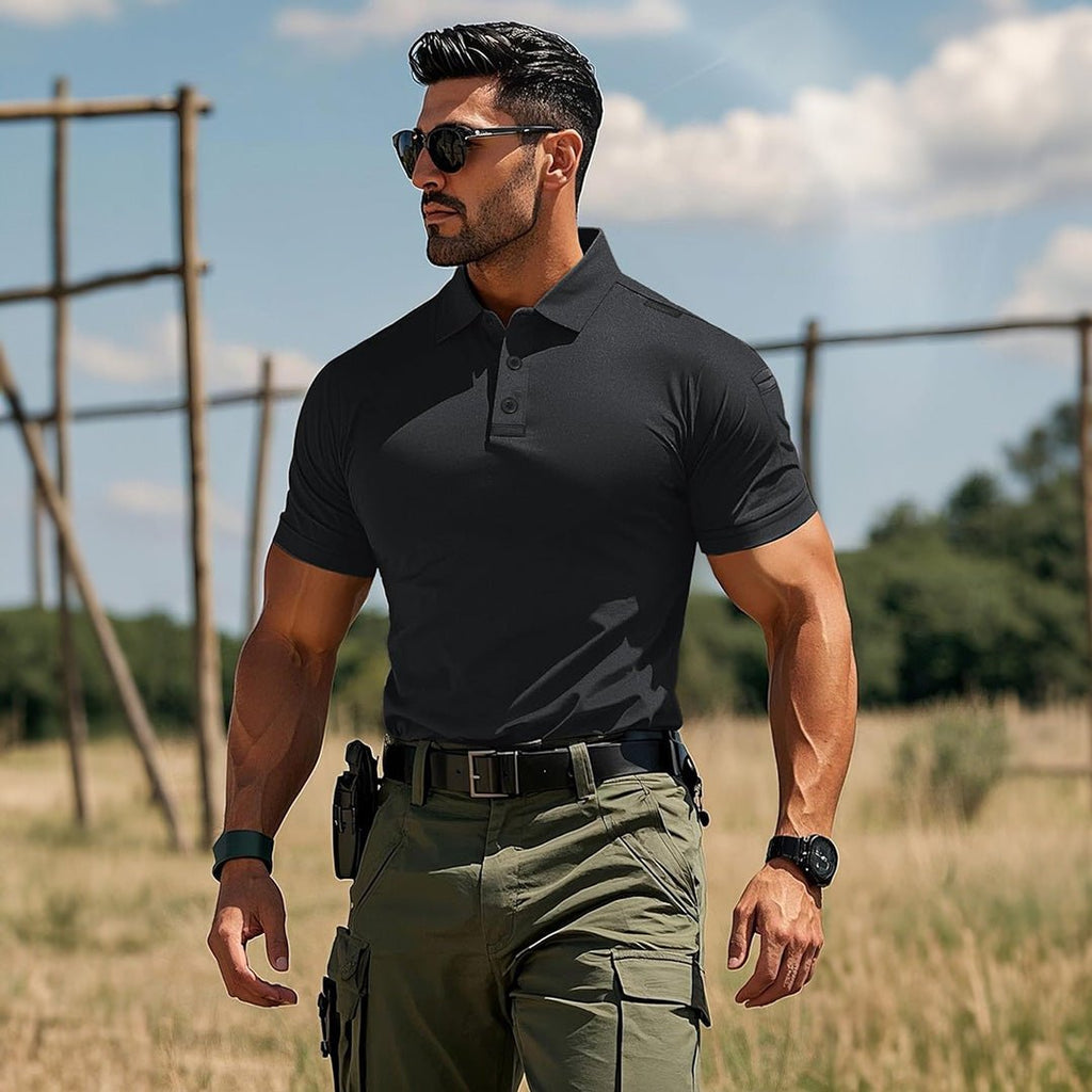 Tactical Performance Polo Shirt with UPF 50+ Sun Protection | Quick-Drying Fabric for Active Outdoor Comfort 6