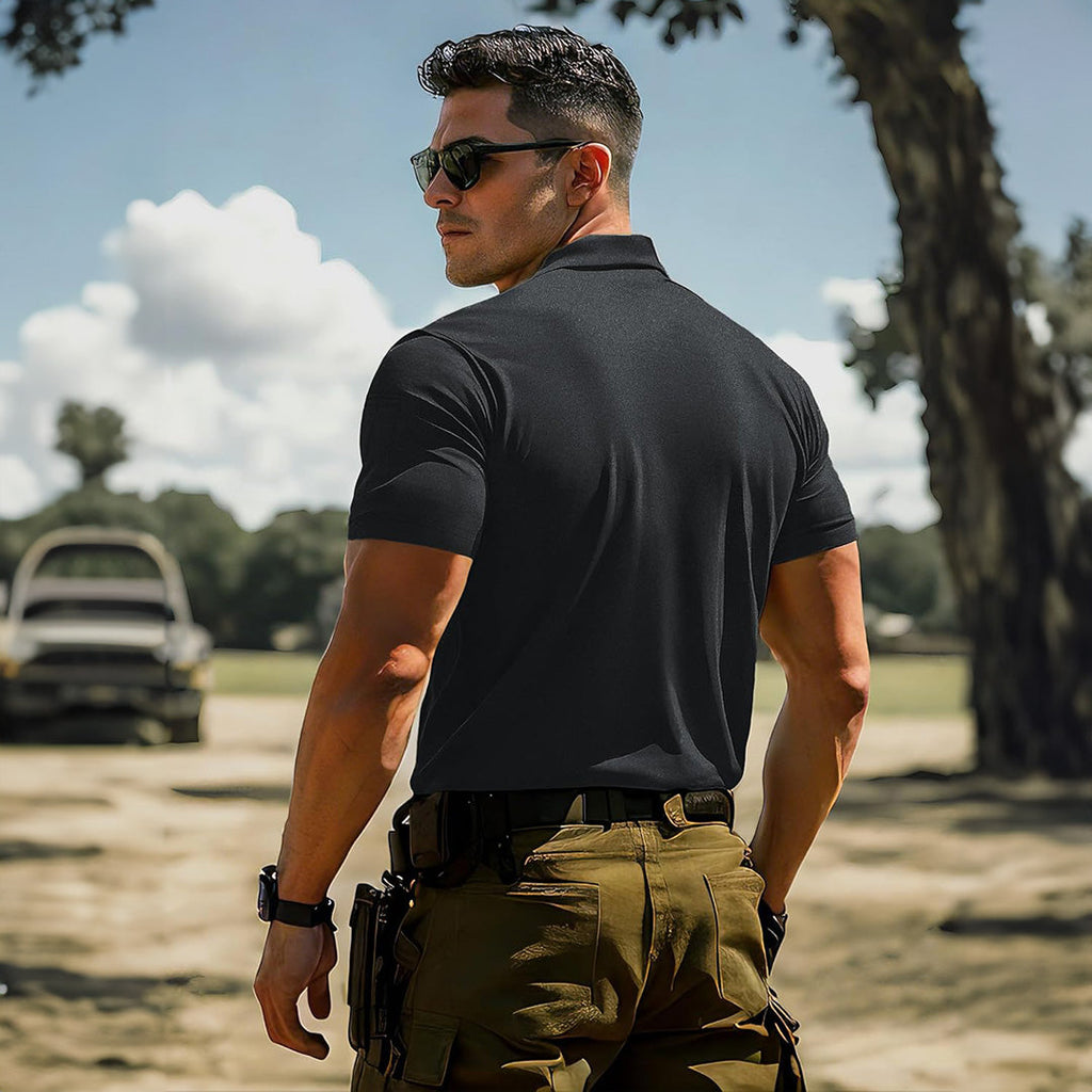 Tactical Performance Polo Shirt with UPF 50+ Sun Protection | Quick-Drying Fabric for Active Outdoor Comfort 7