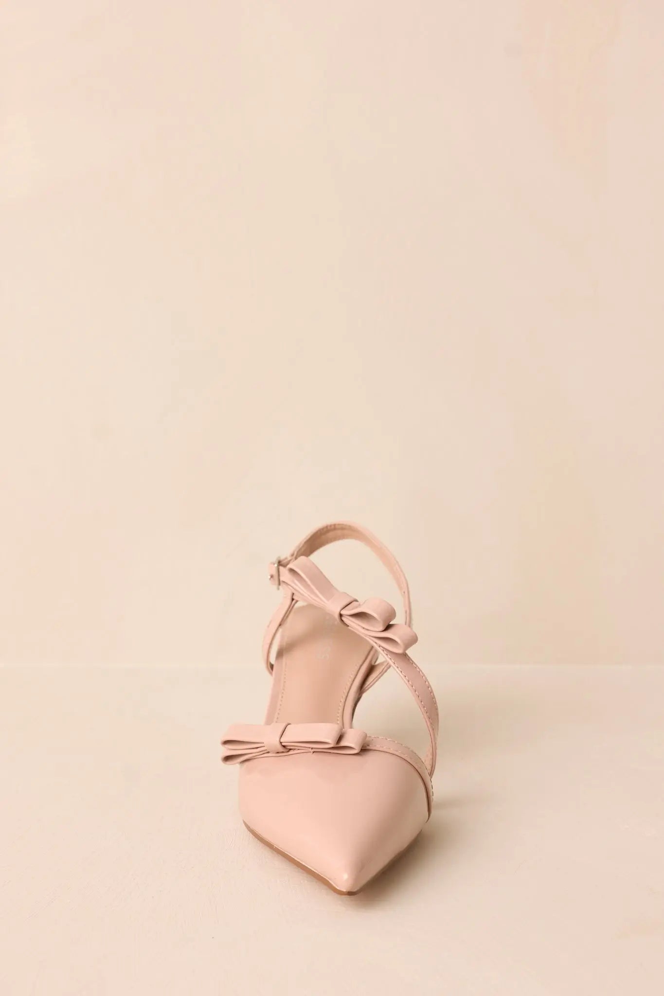 Women's Take A Walk Beige Bow Slingback Kitten Heels | Heel measures 2.5" 6