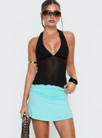 Women's Tamsyn Ruched Mini Skirt Aqua | Mini skirt with ruched detail 1