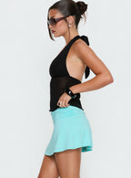 Women's Tamsyn Ruched Mini Skirt Aqua | Mini skirt with ruched detail 3