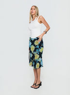 Women's Tarla Midi Skirt Crystal Black Flower | Low-rise midi skirt in floral print 3