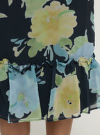 Women's Tarla Midi Skirt Crystal Black Flower | Low-rise midi skirt in floral print 5