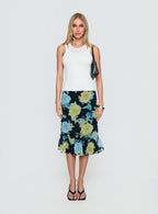 Women's Tarla Midi Skirt Crystal Black Flower | Low-rise midi skirt in floral print 6