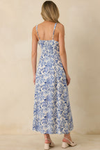 Women's Tea Garden Dream Blue Floral Sleeveless Maxi Dress | 50% Viscose & 50% Rayon 5