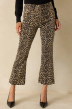 Women's Terrific Timing Leopard Print Cropped Flare Jeans | 96% Cotton 5