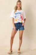 Women's That Island Breeze White Cotton Coastal Market Graphic Tee | 100% Cotton 0