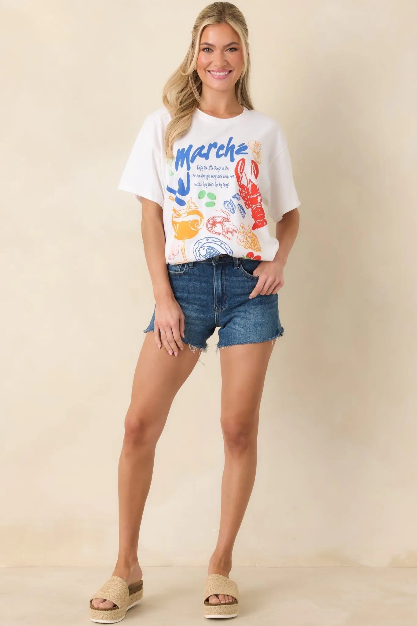 Women's That Island Breeze White Cotton Coastal Market Graphic Tee | 100% Cotton 0