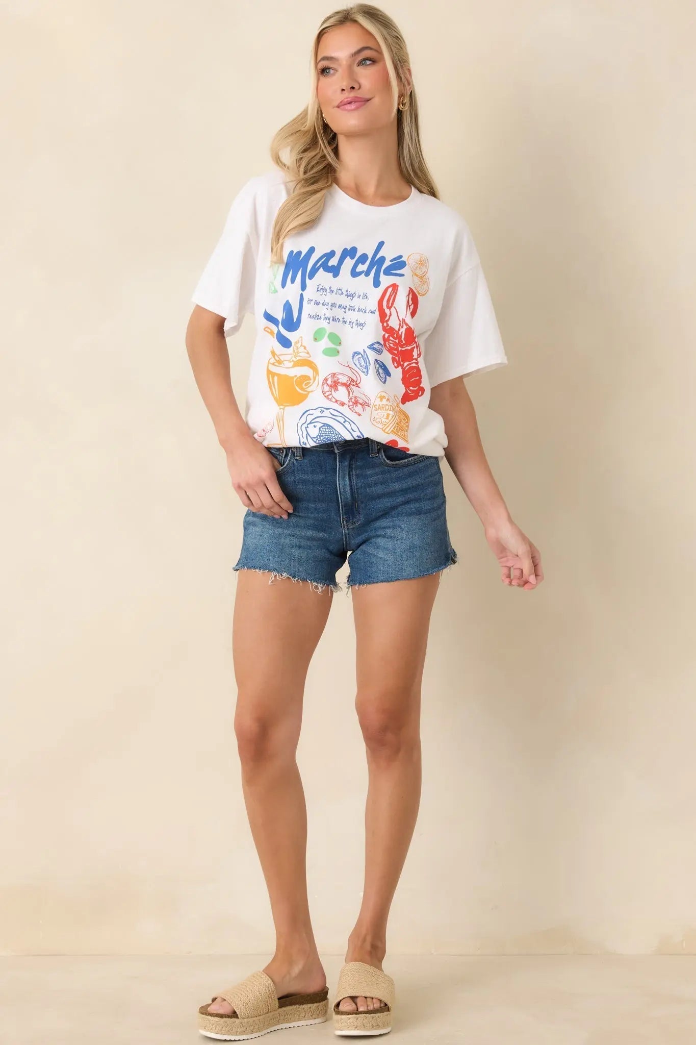 Women's That Island Breeze White Cotton Coastal Market Graphic Tee | 100% Cotton 3