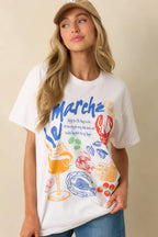 Women's That Island Breeze White Cotton Coastal Market Graphic Tee | 100% Cotton 7