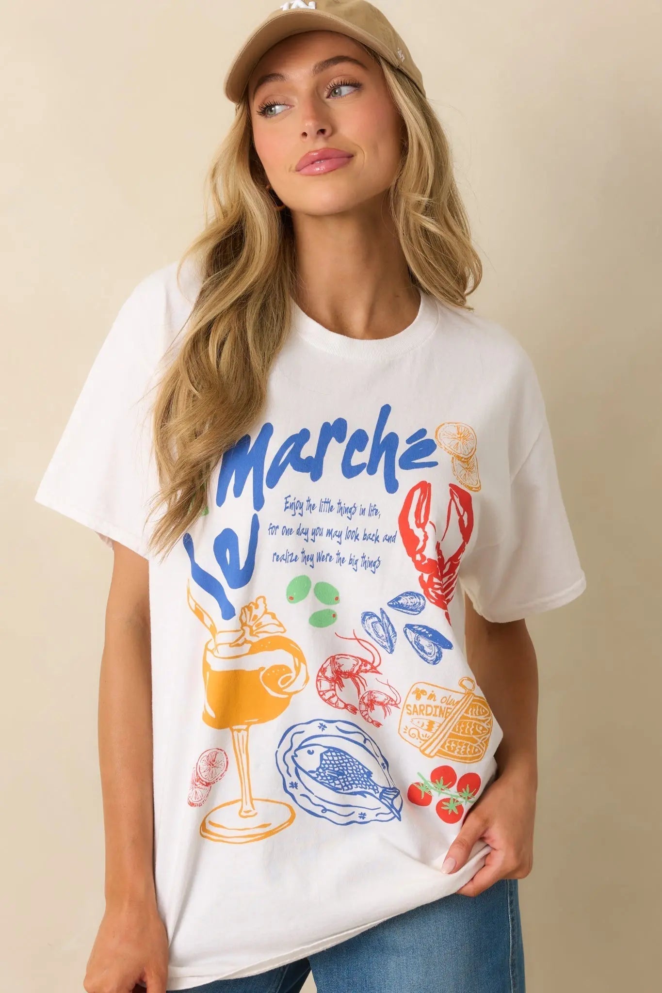 Women's That Island Breeze White Cotton Coastal Market Graphic Tee | 100% Cotton 7