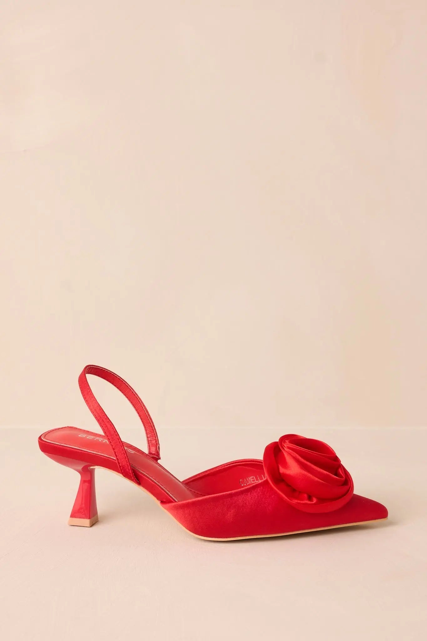 Women's The Beats Of My Heart Red Slingback Kitten Heels | Heel measures 2.5" 3