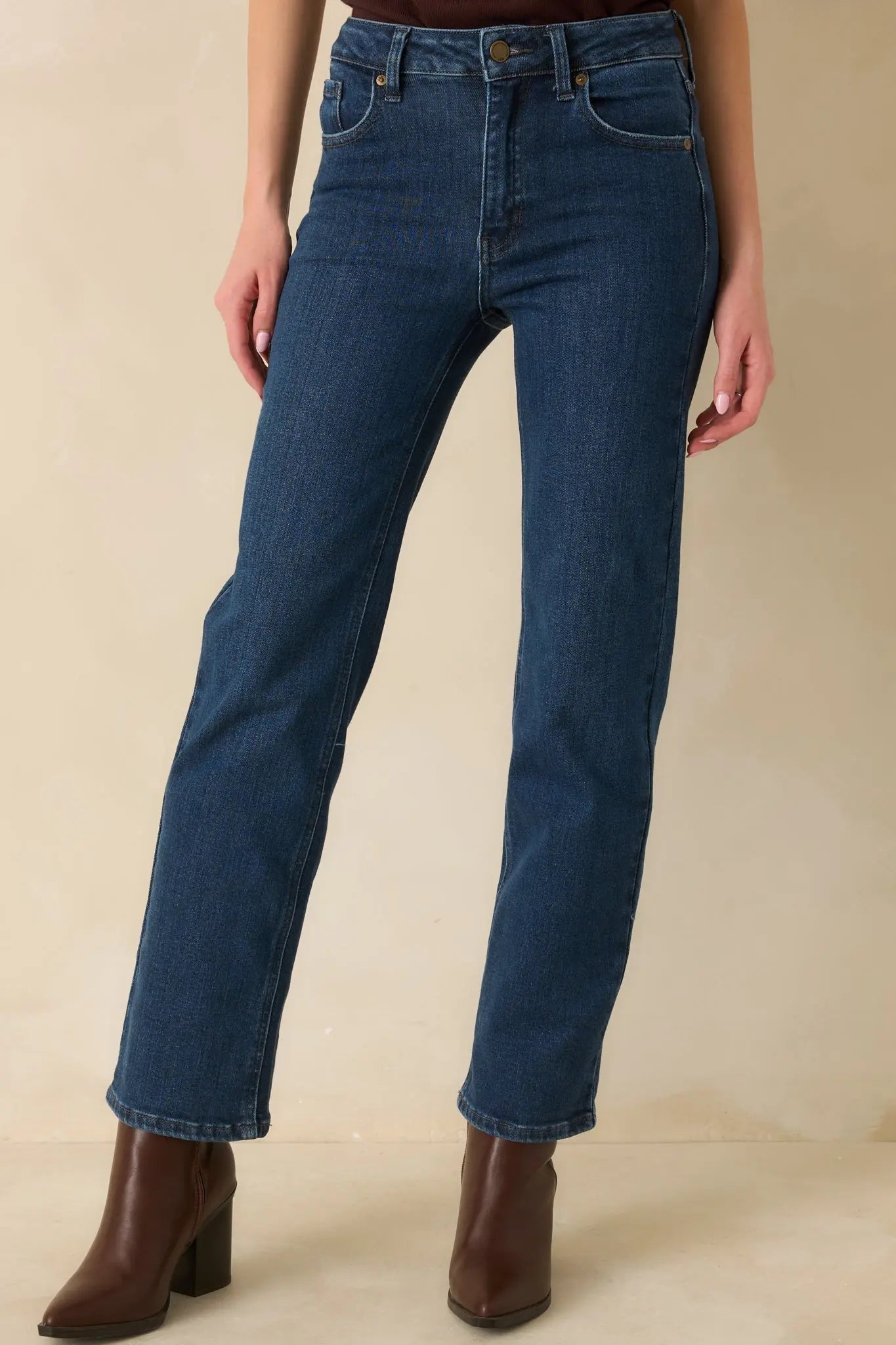 Women's The Daily Edit Dark Wash Straight Leg Jeans | 92% Cotton 0