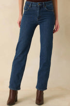 Women's The Daily Edit Dark Wash Straight Leg Jeans | 92% Cotton 3
