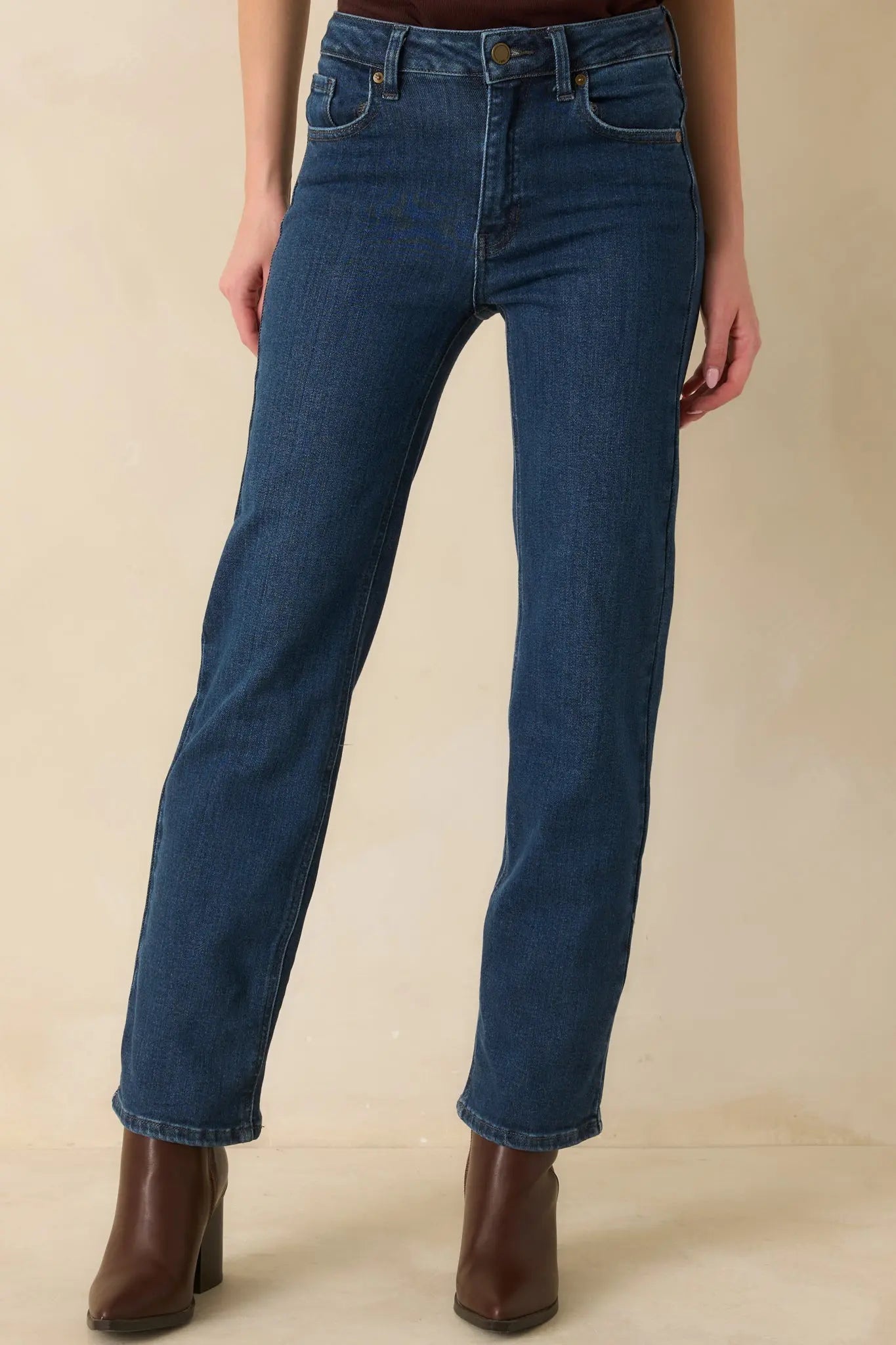 Women's The Daily Edit Dark Wash Straight Leg Jeans | 92% Cotton 3