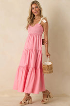 Women's The Felicity Pink Coral Cotton Midi Dress | 100% Cotton 3