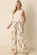 Women's The Right Balance Natural Linen-Blend Sleeveless Button Up Top | 70% Viscose & 30% Linen 0