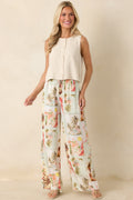 Women's The Right Balance Natural Linen-Blend Sleeveless Button Up Top | 70% Viscose & 30% Linen 0