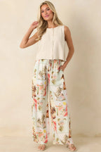 Women's The Right Balance Natural Linen-Blend Sleeveless Button Up Top | 70% Viscose & 30% Linen 1