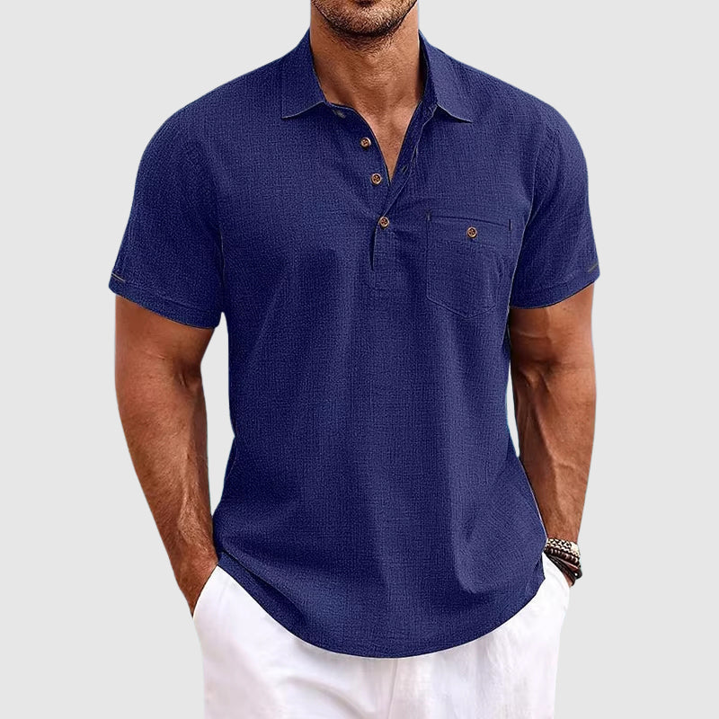 Women's Theodore Willow Linen Polo Shirt | Material: Breathable 3