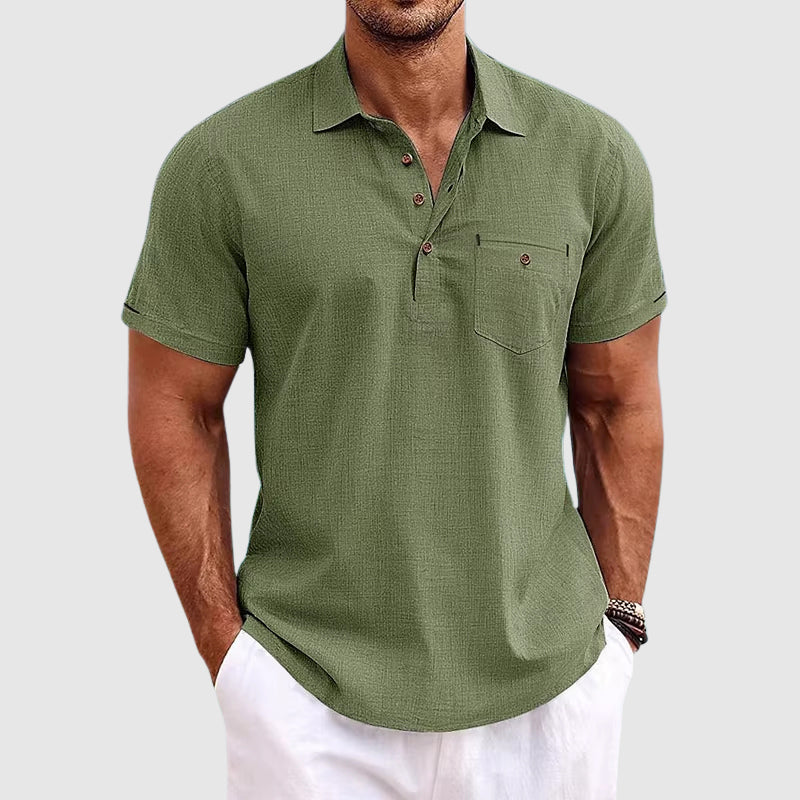 Women's Theodore Willow Linen Polo Shirt | Material: Breathable 4