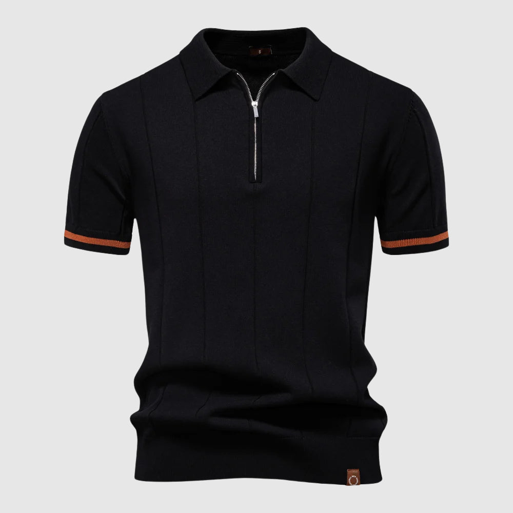 Women's Theodore Willow MetroZip Polo Shirt | Material: Breathable polyester-viscose blend 1