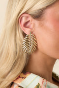 Women's These Right Here Gold Palm Leaf Drop Earrings | These Earrings Measure 2.5" in Length 0