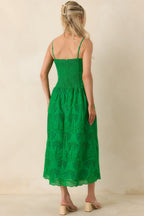 Women's This Is It Green Cotton Eyelet Sleeveless Midi Dress | 100% Cotton 7