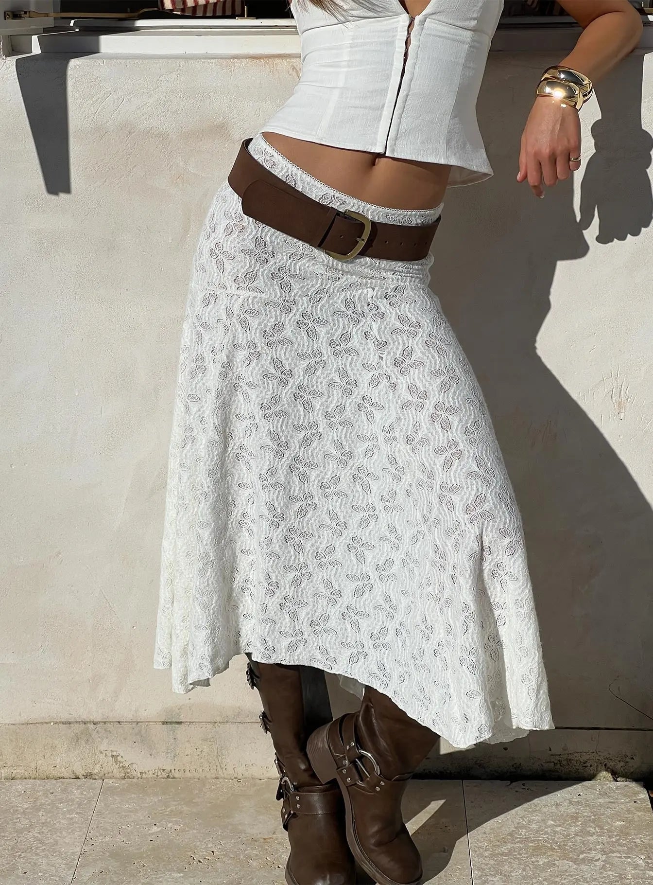 Women's Tidal Midi Skirt Foam | Textured Midi skirt 0