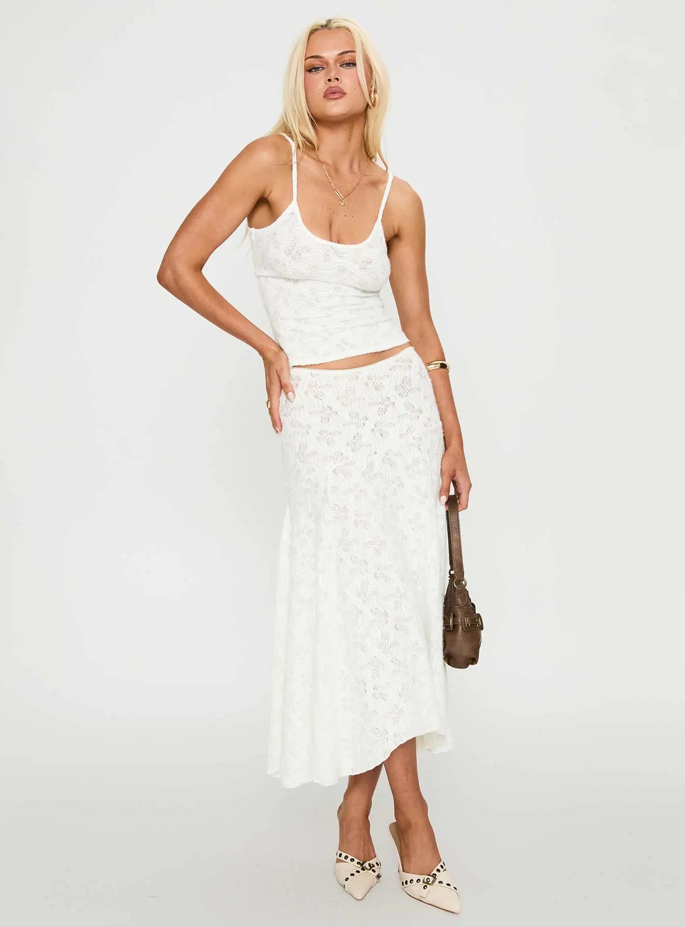 Women's Tidal Midi Skirt Foam | Textured Midi skirt 1