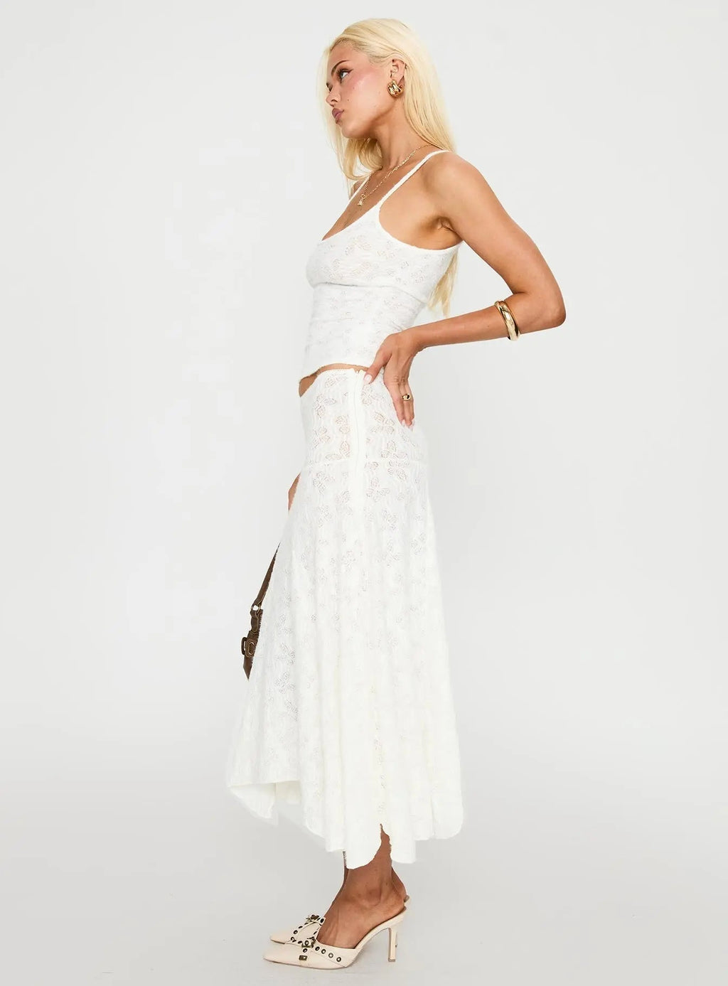 Women's Tidal Midi Skirt Foam | Textured Midi skirt 3