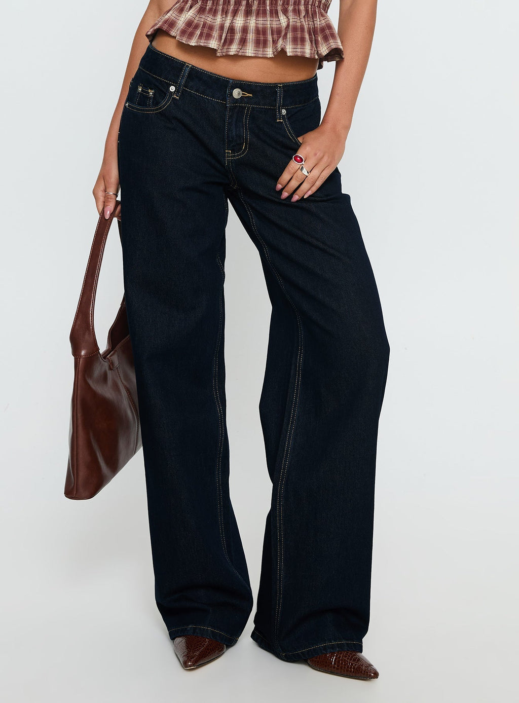 Women's Tidal Wave Low Rise Straight Leg Jeans Raw Denim | Denim jeans with straight leg cut & low-rise fit 1