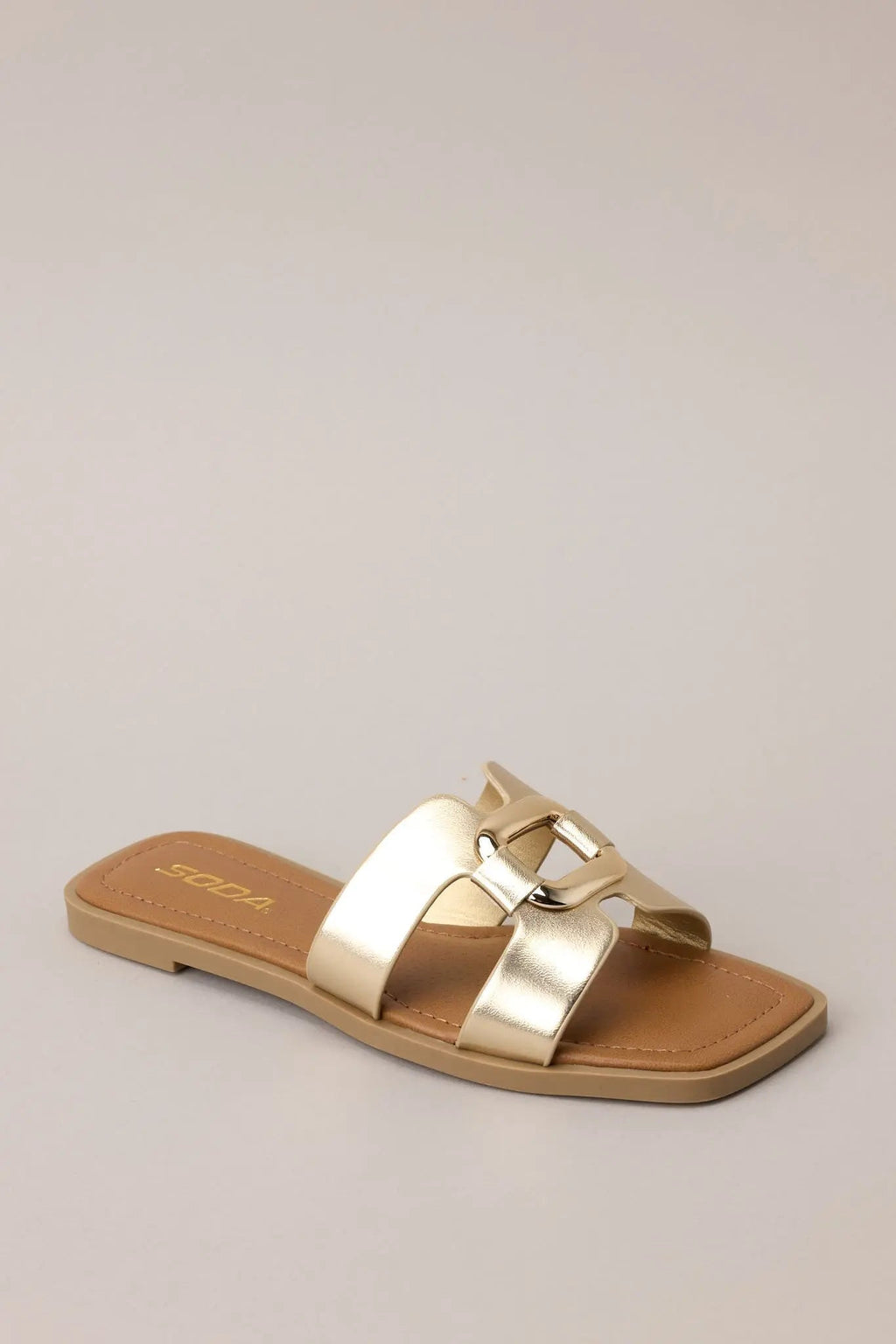 Women's Time After Time Gold Sandals | All Man Made Materials 3