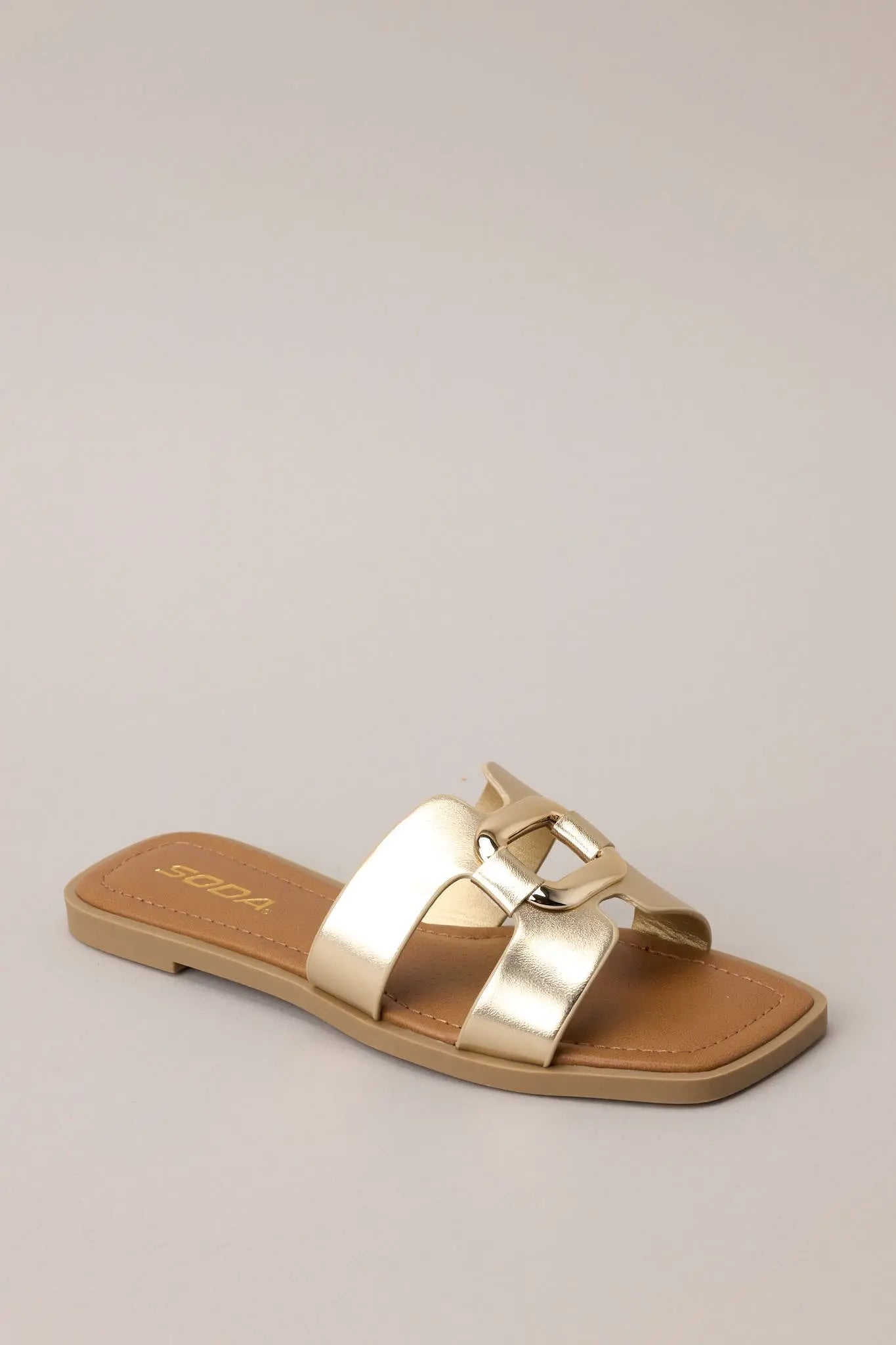 Women's Time After Time Gold Sandals | All Man Made Materials 3