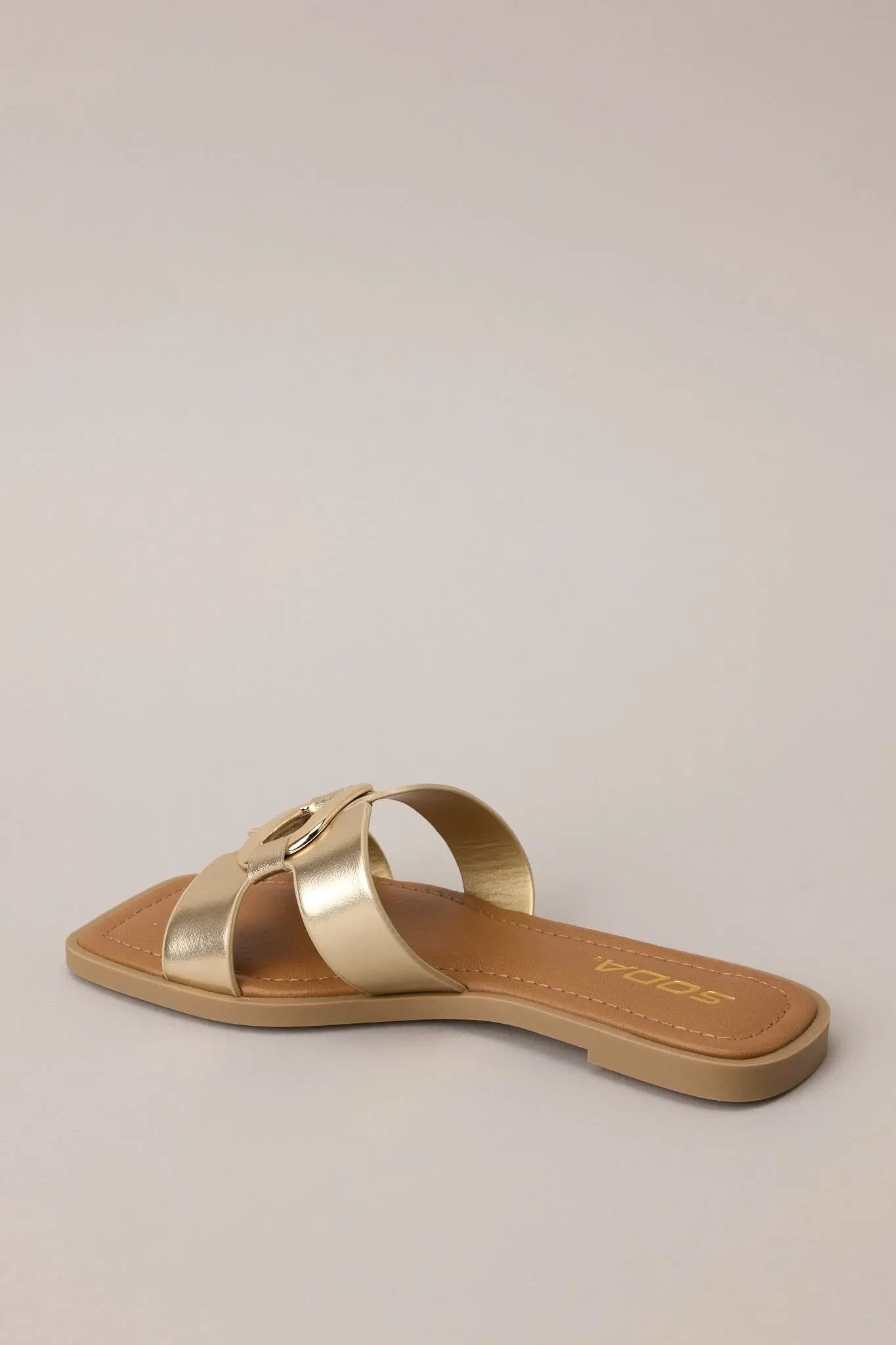 Women's Time After Time Gold Sandals | All Man Made Materials 6
