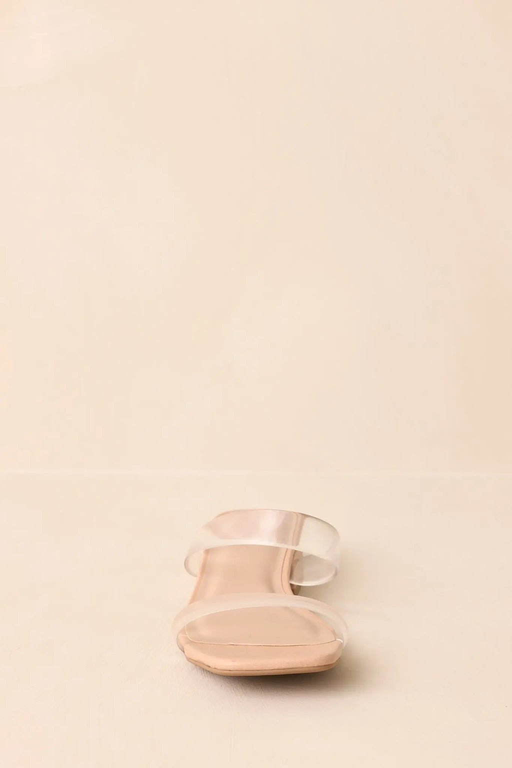 Women's Timeless Edge Clear Beige Low Block Heel Sandals | Heel measures 1" 5