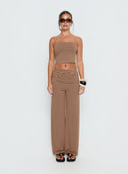 Women's Timora Pants Brown Stripe | Straight-leg pants in mid-rise fit 6
